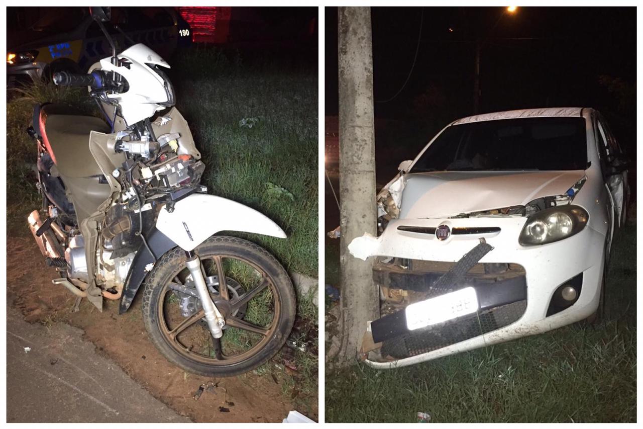 Colis O Entre Carro E Moto Deixa Dois Feridos Em Cruzamento De