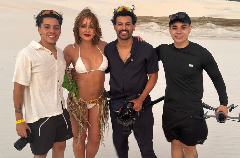 Videomaker araguainense filma campanha internacional com atriz de "A Usurpadora"