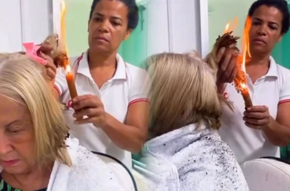 REAL OU IA? Cabeleireira corta cabelo com fogo e resultado surpreende